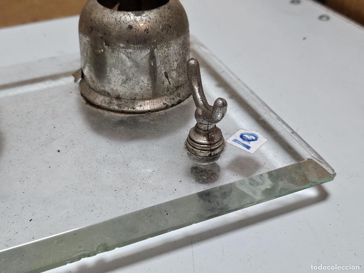 Vintage: tintero de cristal y alpaca - Foto 4