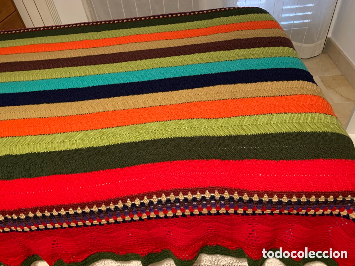 Vintage: 2 colchas-manta artesanales - Foto 3