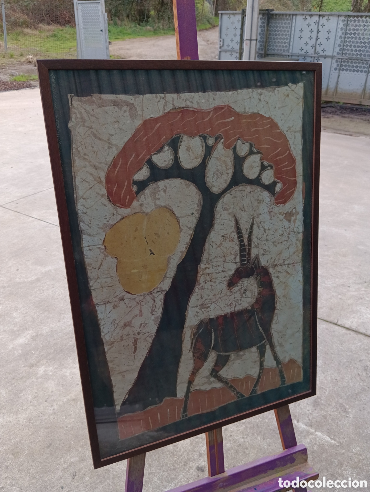Vintage: VINTAGE BATIK AFRICANO ENMARCADO. - Foto 4