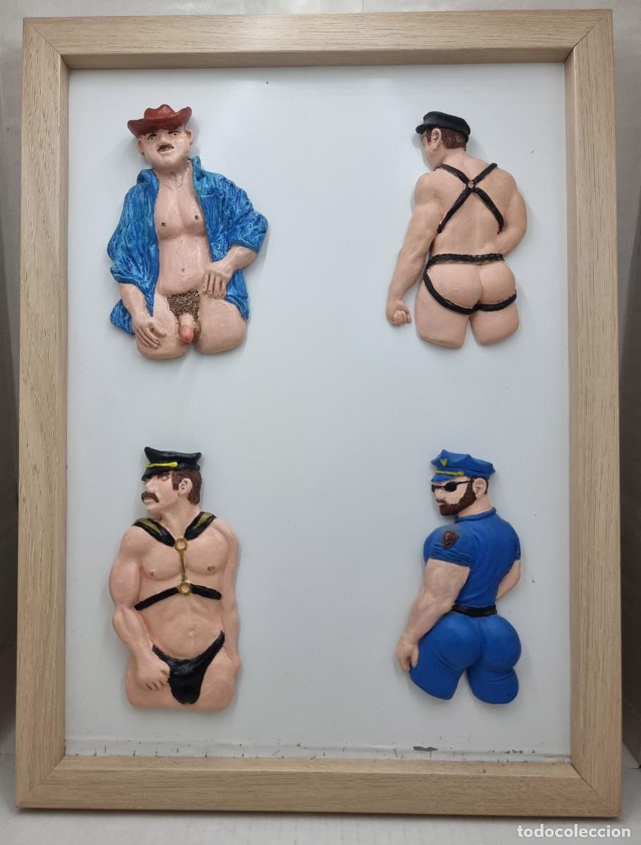 Vintage: Esculturas originales de 4 imanes nevera gay hechos a mano LOTE 01
