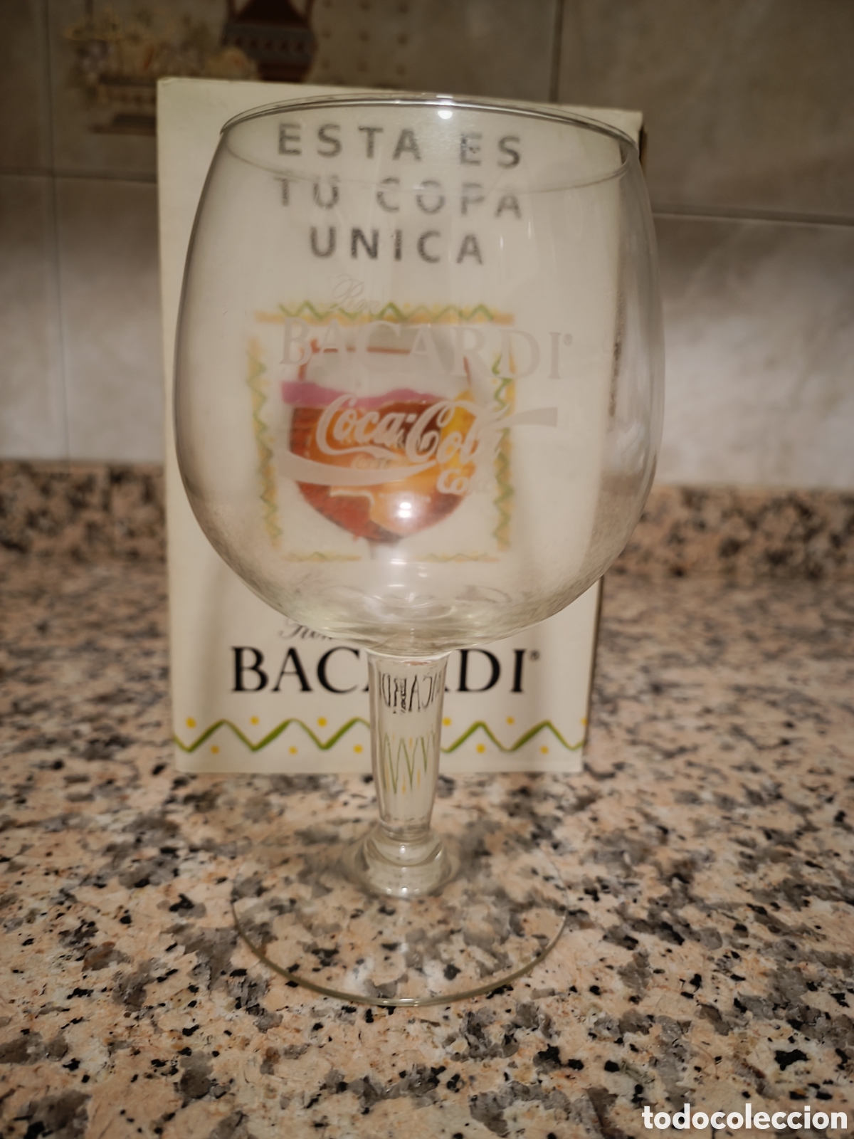 Vintage: Copa de cristal de Coca-Cola y Bacardi - Foto 2