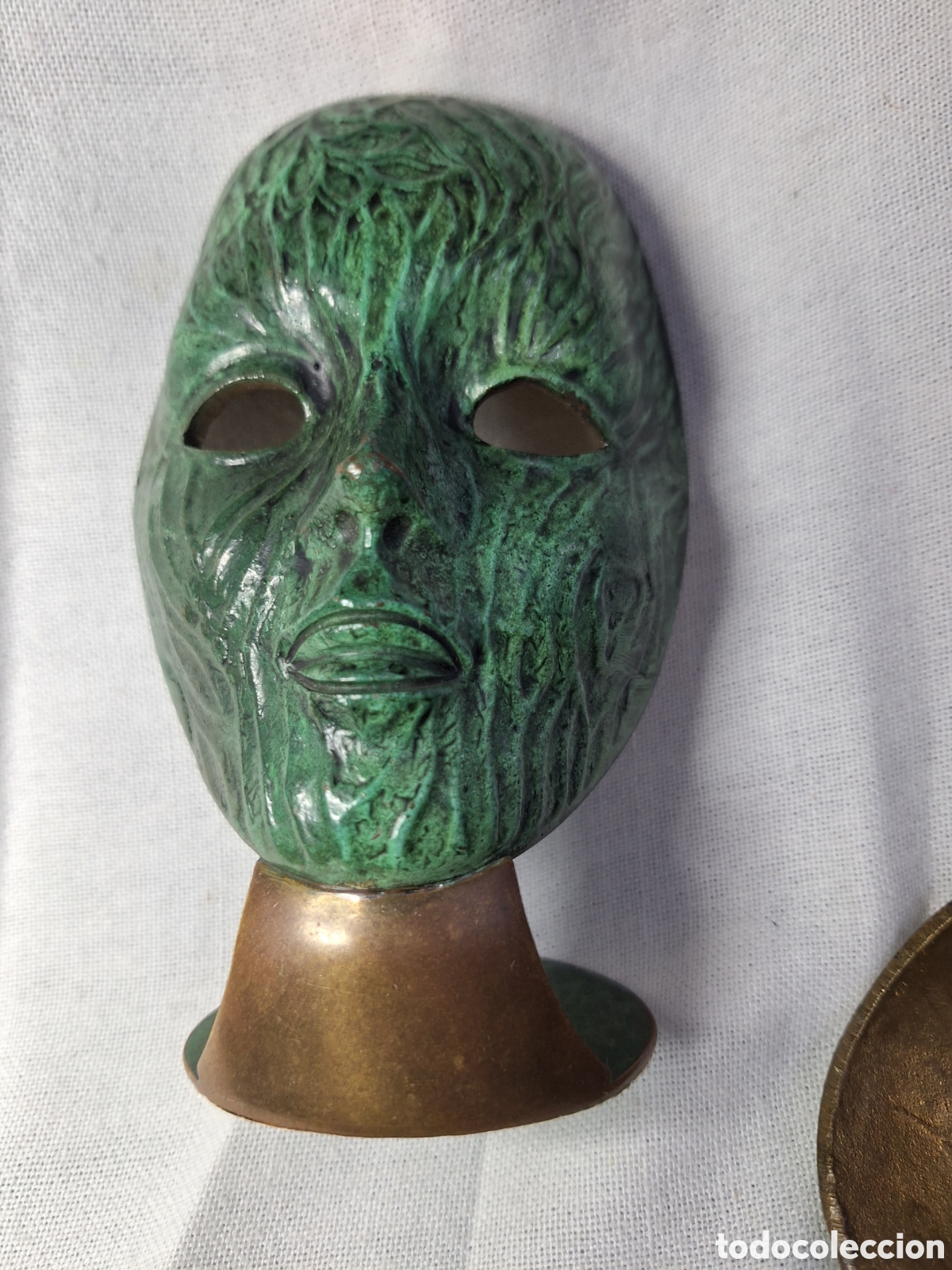Vintage: Lote de 2 bonitas mascaras en bronce - Foto 3