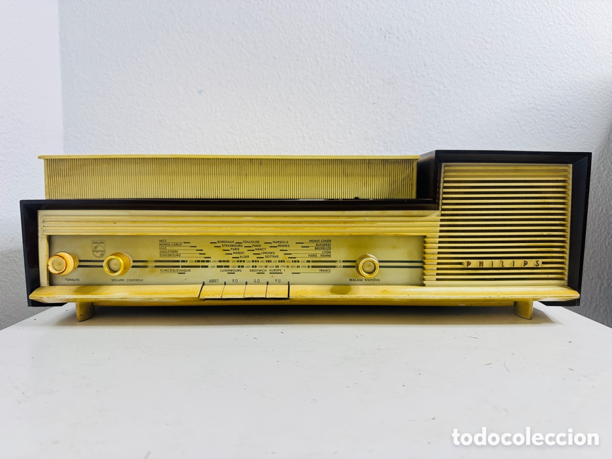 Vintage: Philips Radio Tocadiscos V&aacute;lvulas H3F08A 1960 TUBES LAMPES Para Restaurar - Foto 2