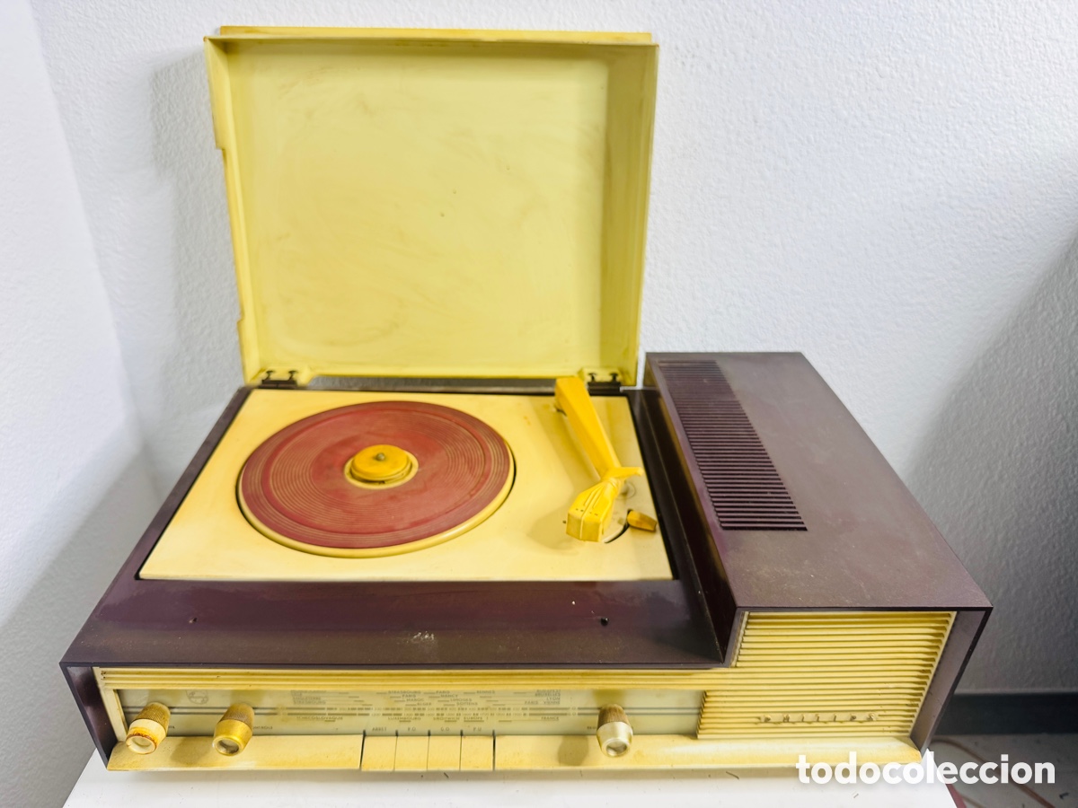 Vintage: Philips Radio Tocadiscos V&aacute;lvulas H3F08A 1960 TUBES LAMPES Para Restaurar - Foto 3