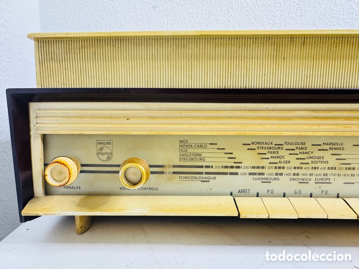 Vintage: Philips Radio Tocadiscos V&aacute;lvulas H3F08A 1960 TUBES LAMPES Para Restaurar - Foto 4