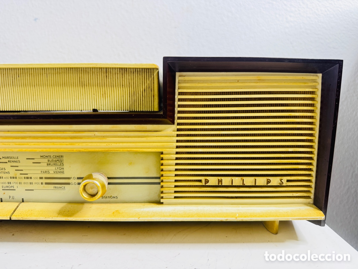 Vintage: Philips Radio Tocadiscos V&aacute;lvulas H3F08A 1960 TUBES LAMPES Para Restaurar - Foto 5