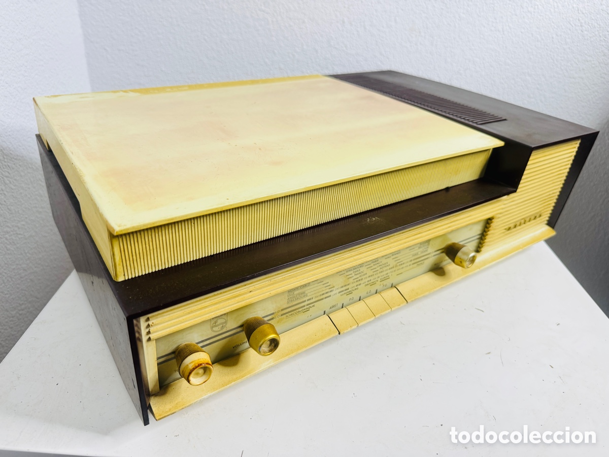 Vintage: Philips Radio Tocadiscos V&aacute;lvulas H3F08A 1960 TUBES LAMPES Para Restaurar - Foto 7