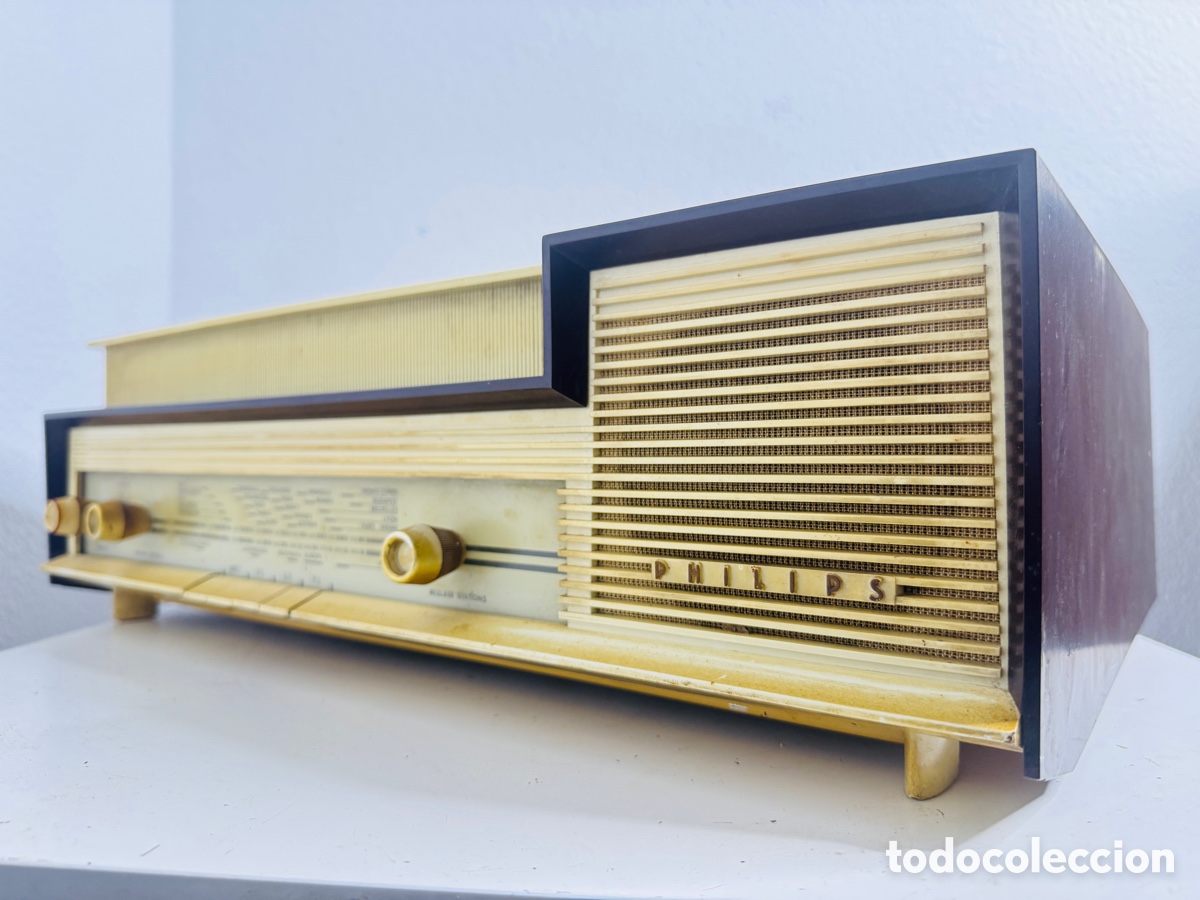 Vintage: Philips Radio Tocadiscos V&aacute;lvulas H3F08A 1960 TUBES LAMPES Para Restaurar - Foto 9