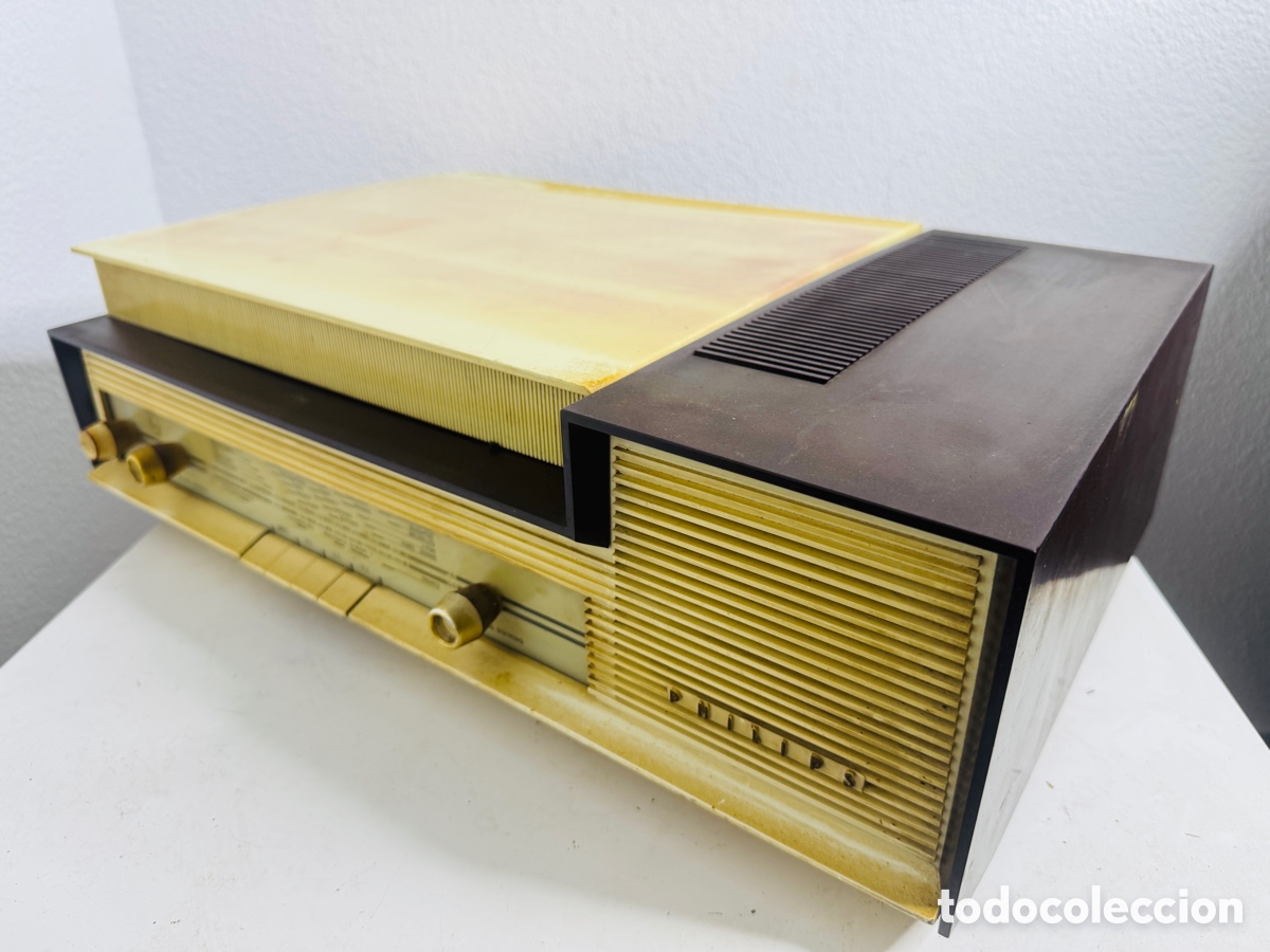 Vintage: Philips Radio Tocadiscos V&aacute;lvulas H3F08A 1960 TUBES LAMPES Para Restaurar - Foto 10