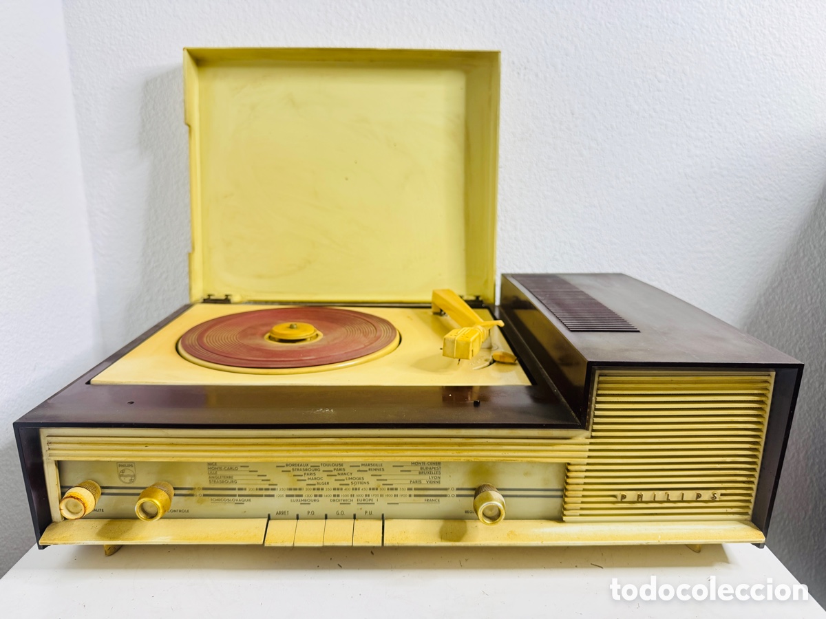 Vintage: Philips Radio Tocadiscos V&aacute;lvulas H3F08A 1960 TUBES LAMPES Para Restaurar - Foto 1
