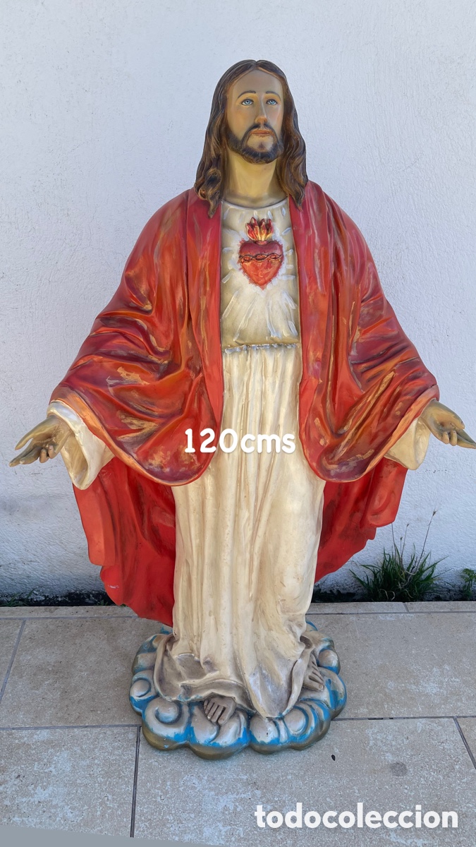 Vintage: Sagrado Corazon grande 120cms - Foto 4