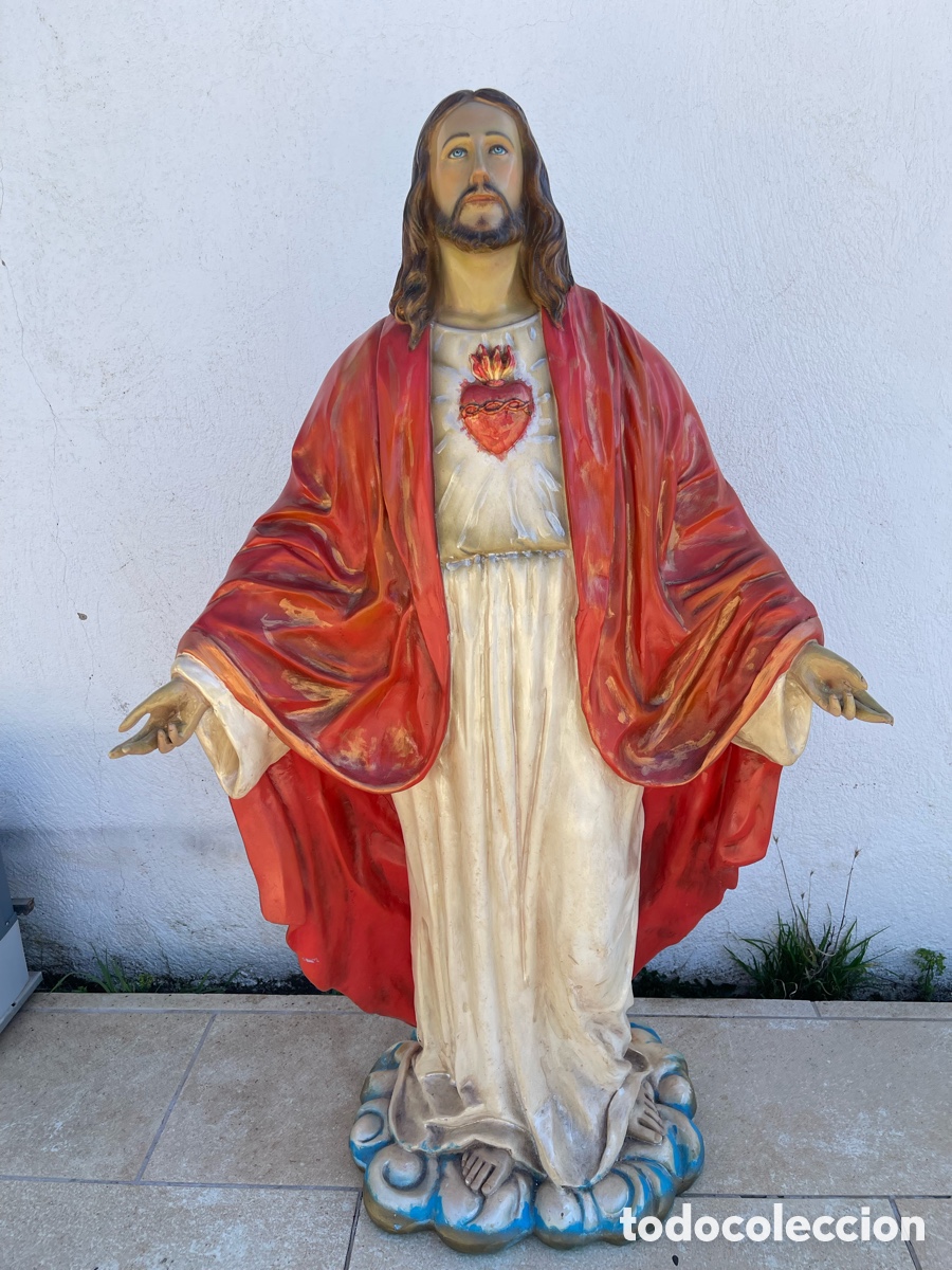 Vintage: Sagrado Corazon grande 120cms - Foto 1