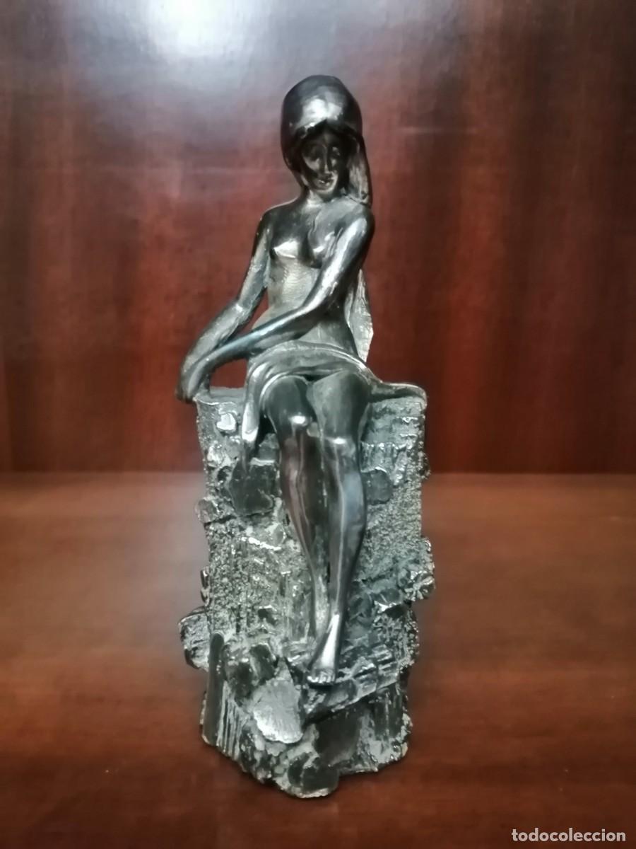 Vintage: BUSTO MUJER METAL, ART NOUVEAU