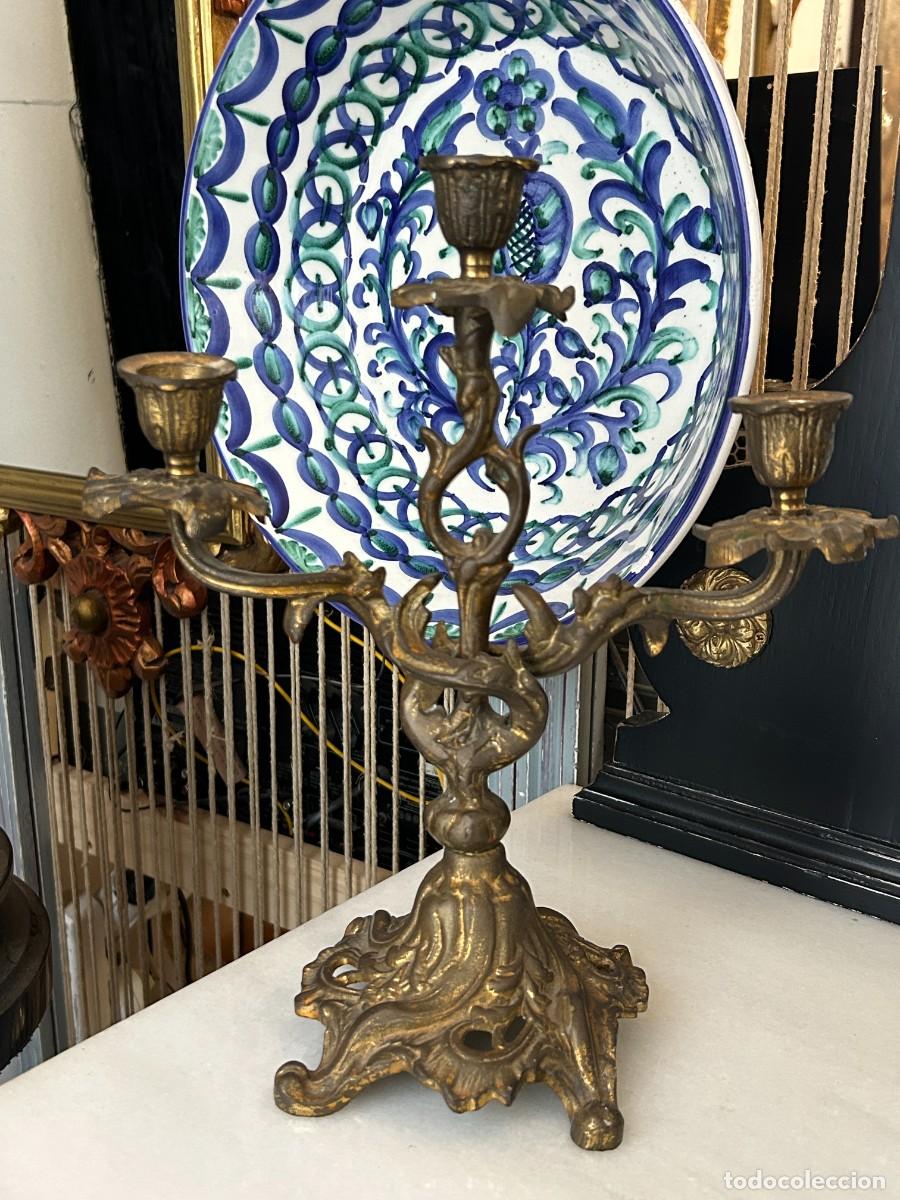 Vintage: Candelabro antiguo Bronce