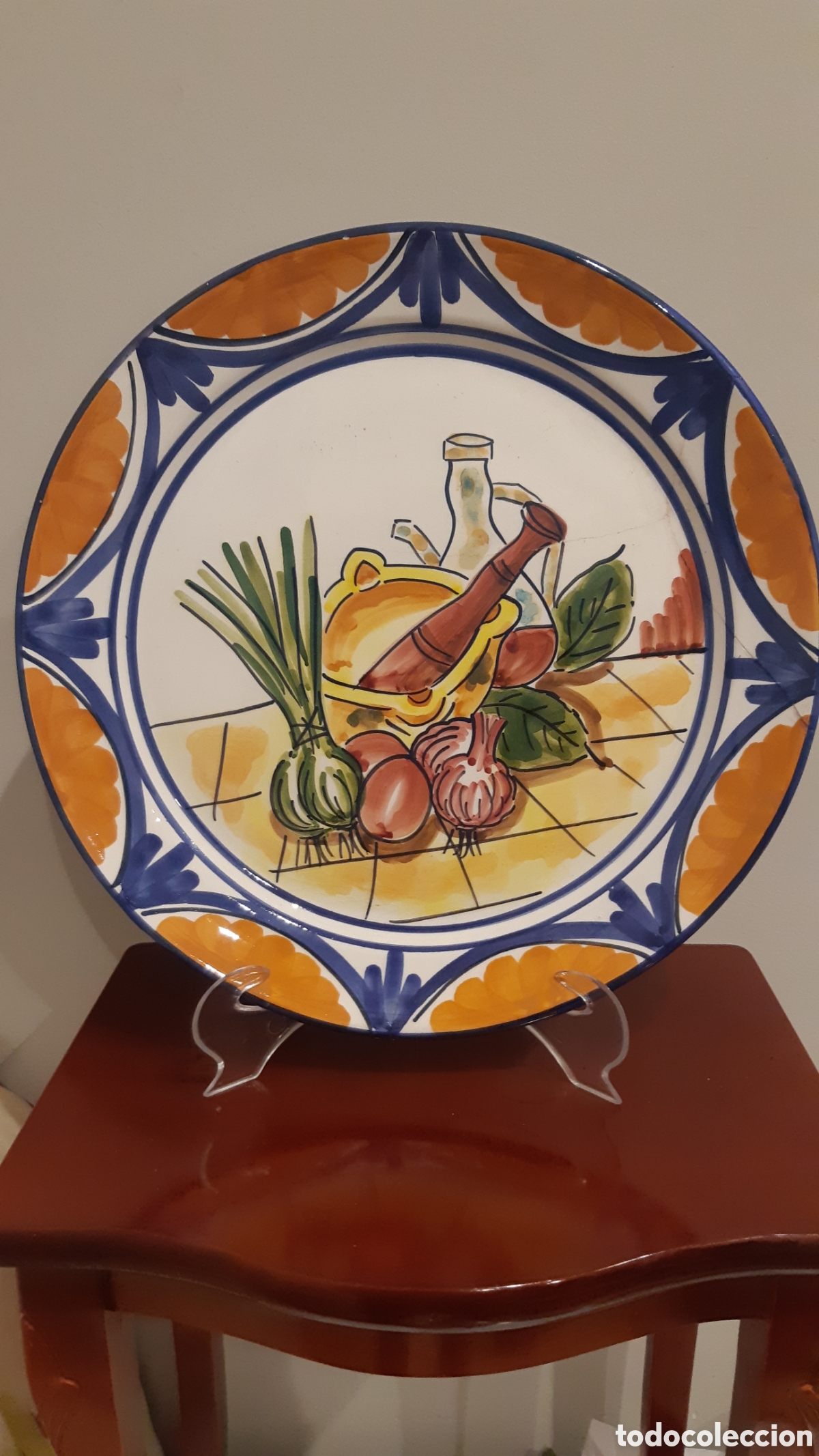 Vintage: Plato de cer&aacute;mica de Manises. Bodeg&oacute;n - Foto 1