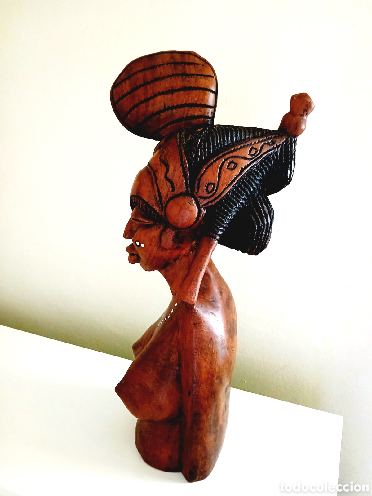Vintage: Busto mujer africana teca - Foto 4