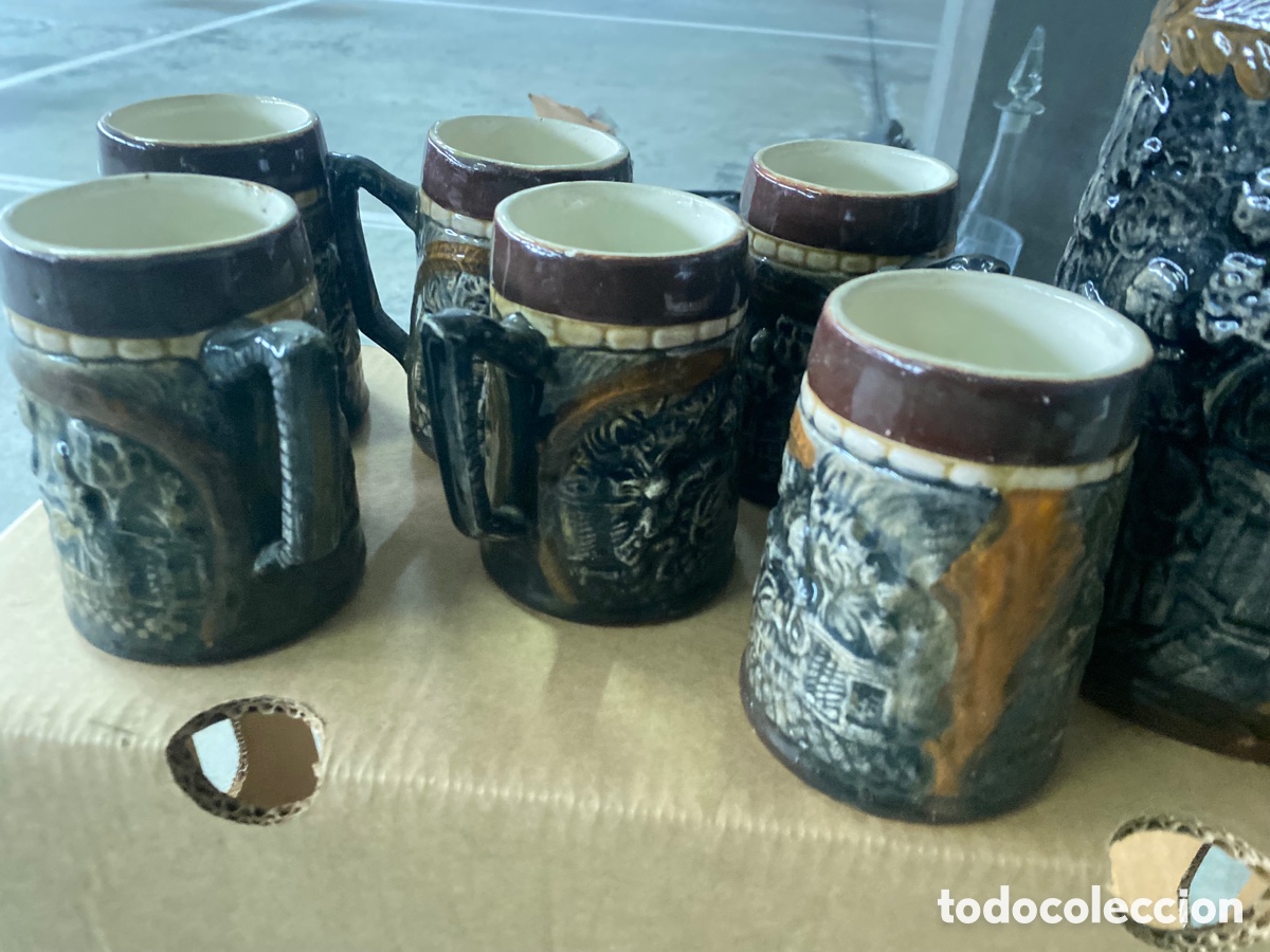 Vintage: Conjunto jarras de cerveza alemanas Stein - Foto 2