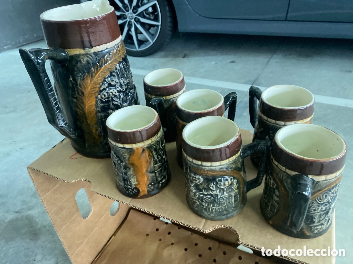 Vintage: Conjunto jarras de cerveza alemanas Stein - Foto 6