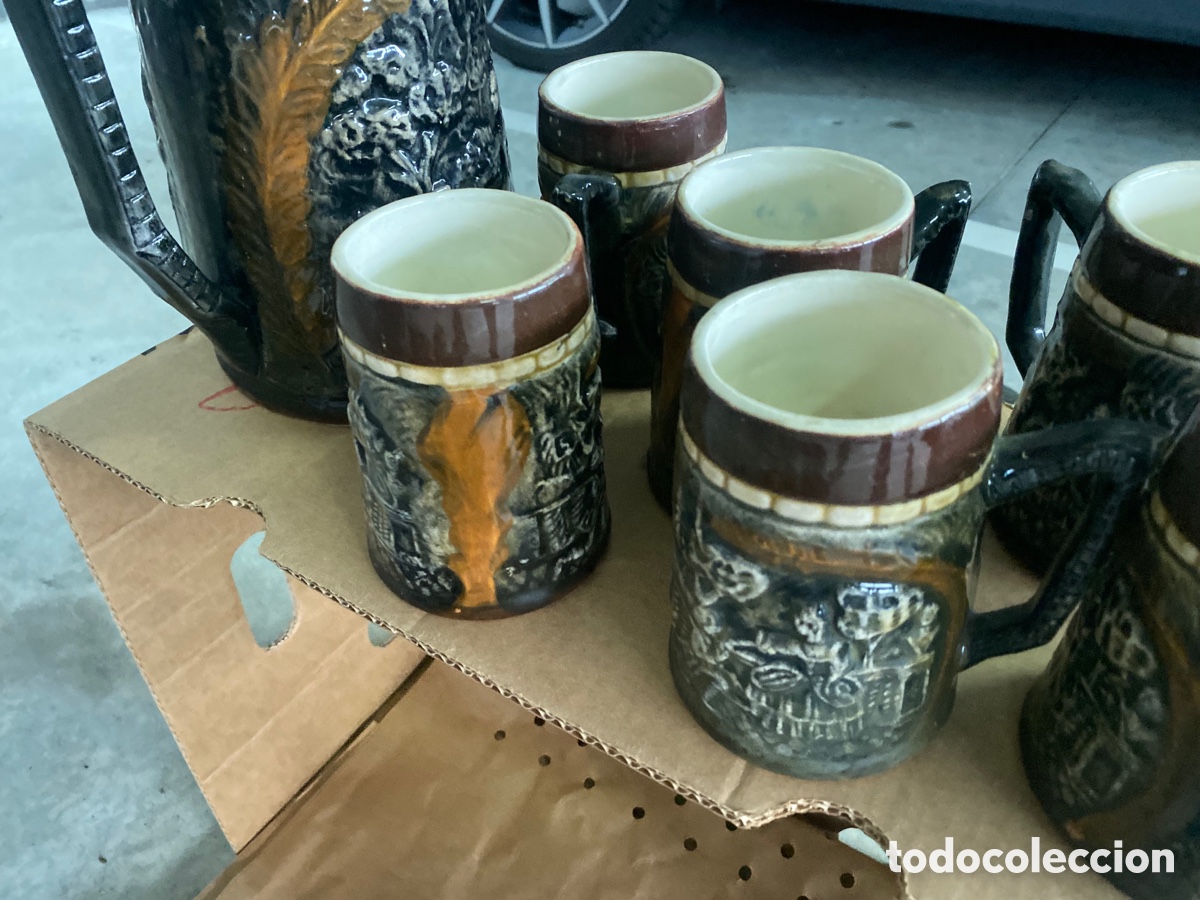 Vintage: Conjunto jarras de cerveza alemanas Stein - Foto 8