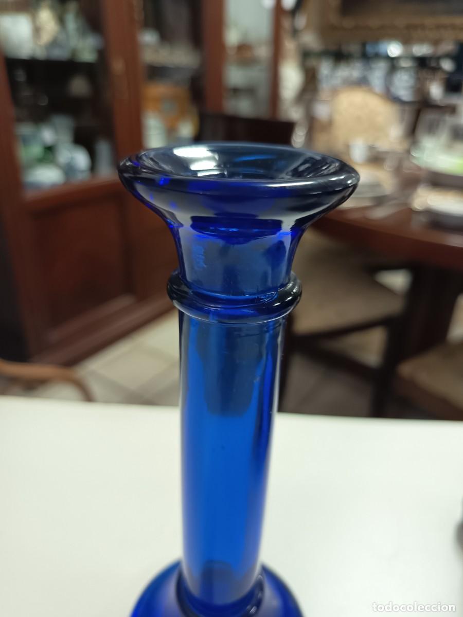 Vintage: Portavelas Cristal Azul - Foto 3