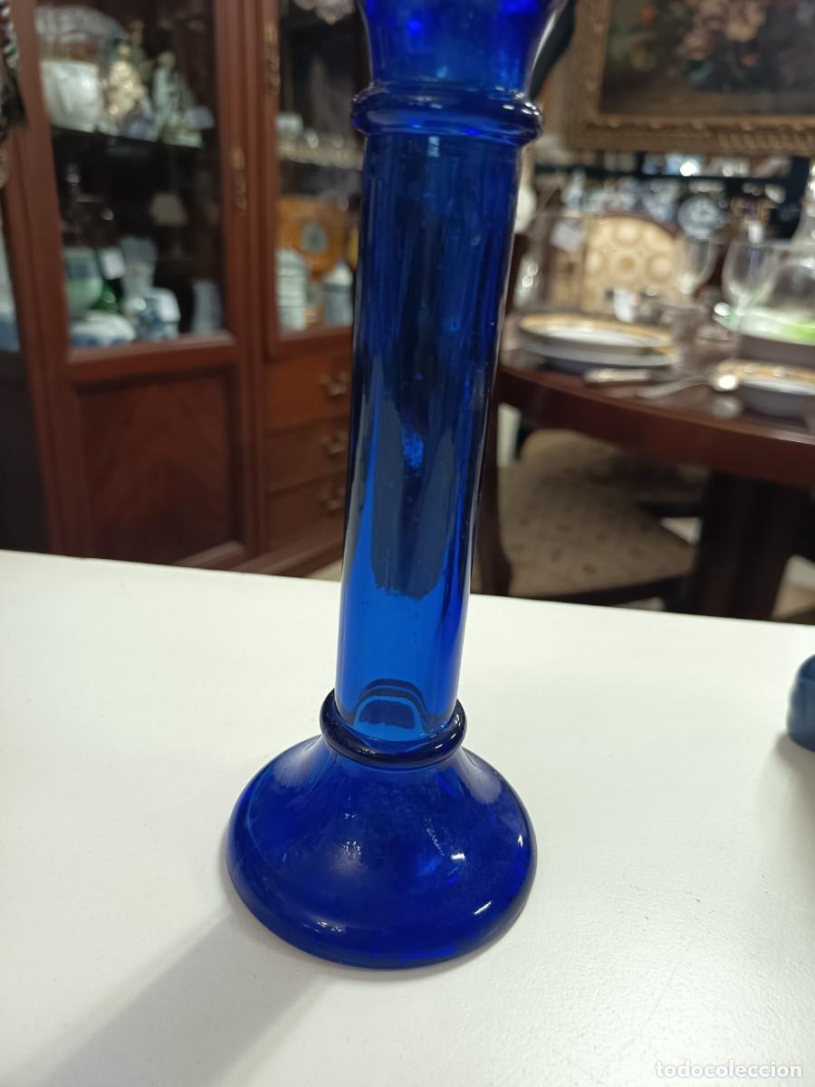 Vintage: Portavelas Cristal Azul - Foto 4