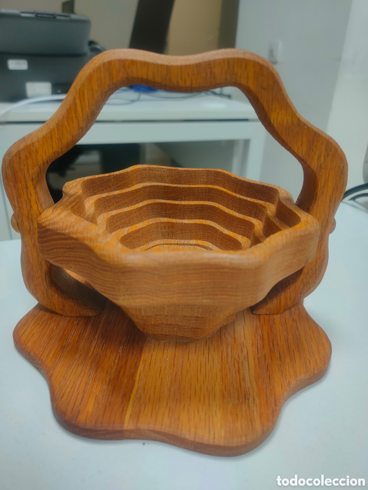 Vintage: Cesta de madera maciza vintage - Foto 2