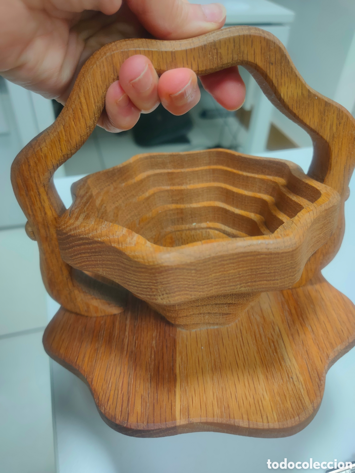 Vintage: Cesta de madera maciza vintage - Foto 7