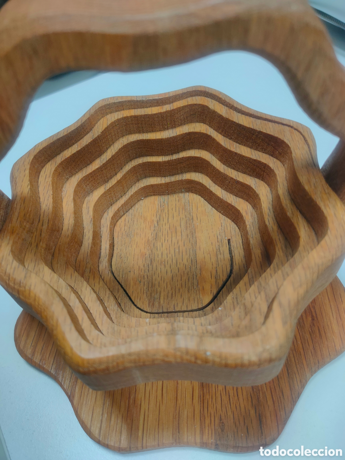 Vintage: Cesta de madera maciza vintage - Foto 8