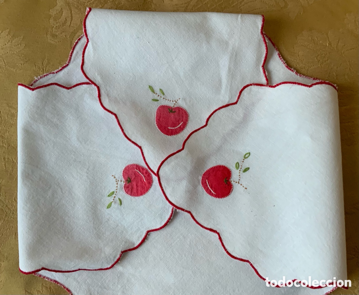 Vintage: PA&Ntilde;ITO PARA PANERA CON CEREZAS - Foto 3
