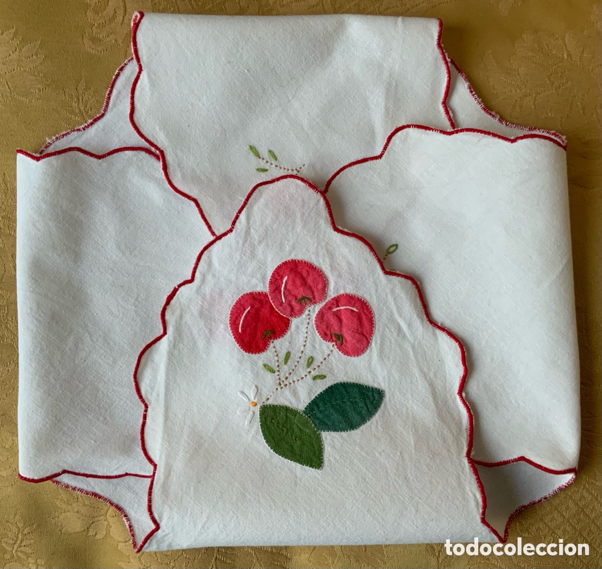 Vintage: PA&Ntilde;ITO PARA PANERA CON CEREZAS - Foto 7