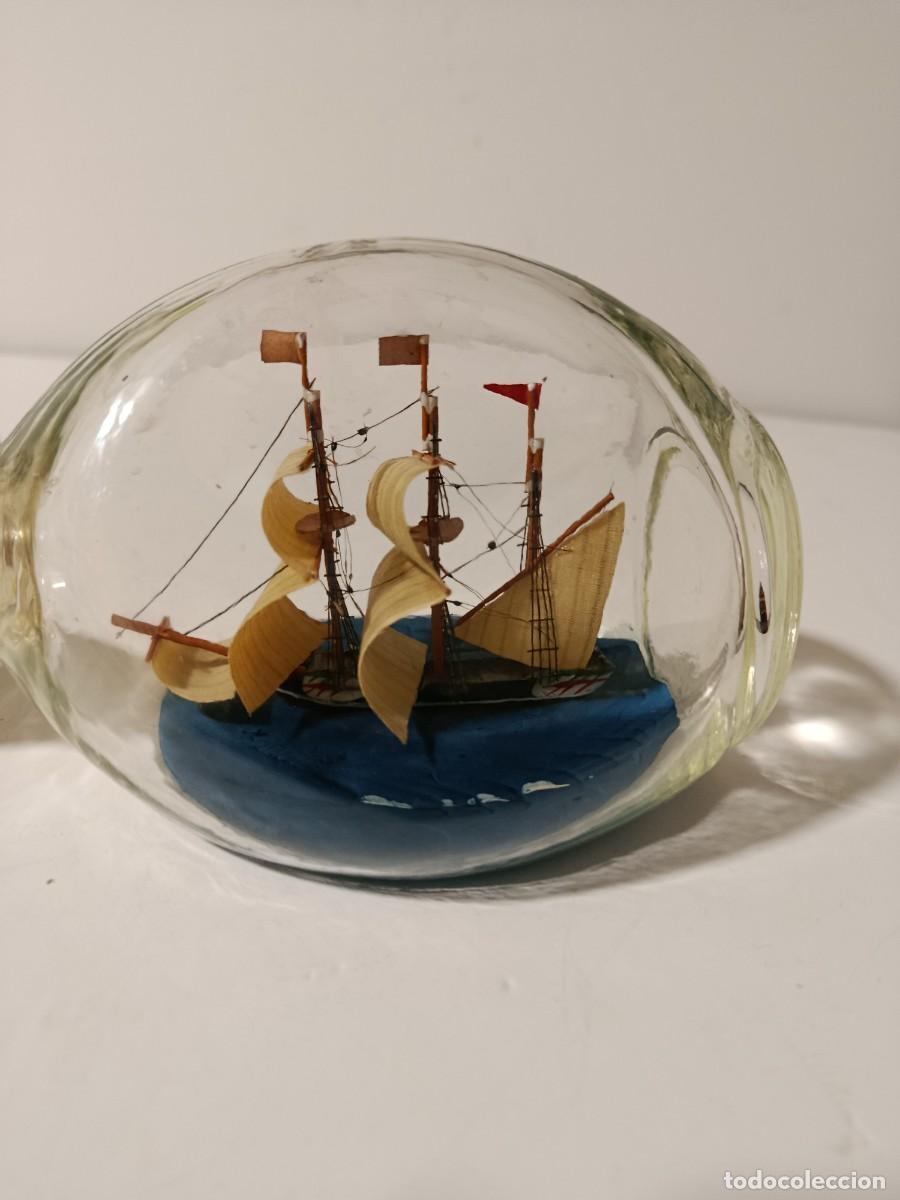 Vintage: BARCO EN BOTELLA DE CRISTAL. - Foto 2