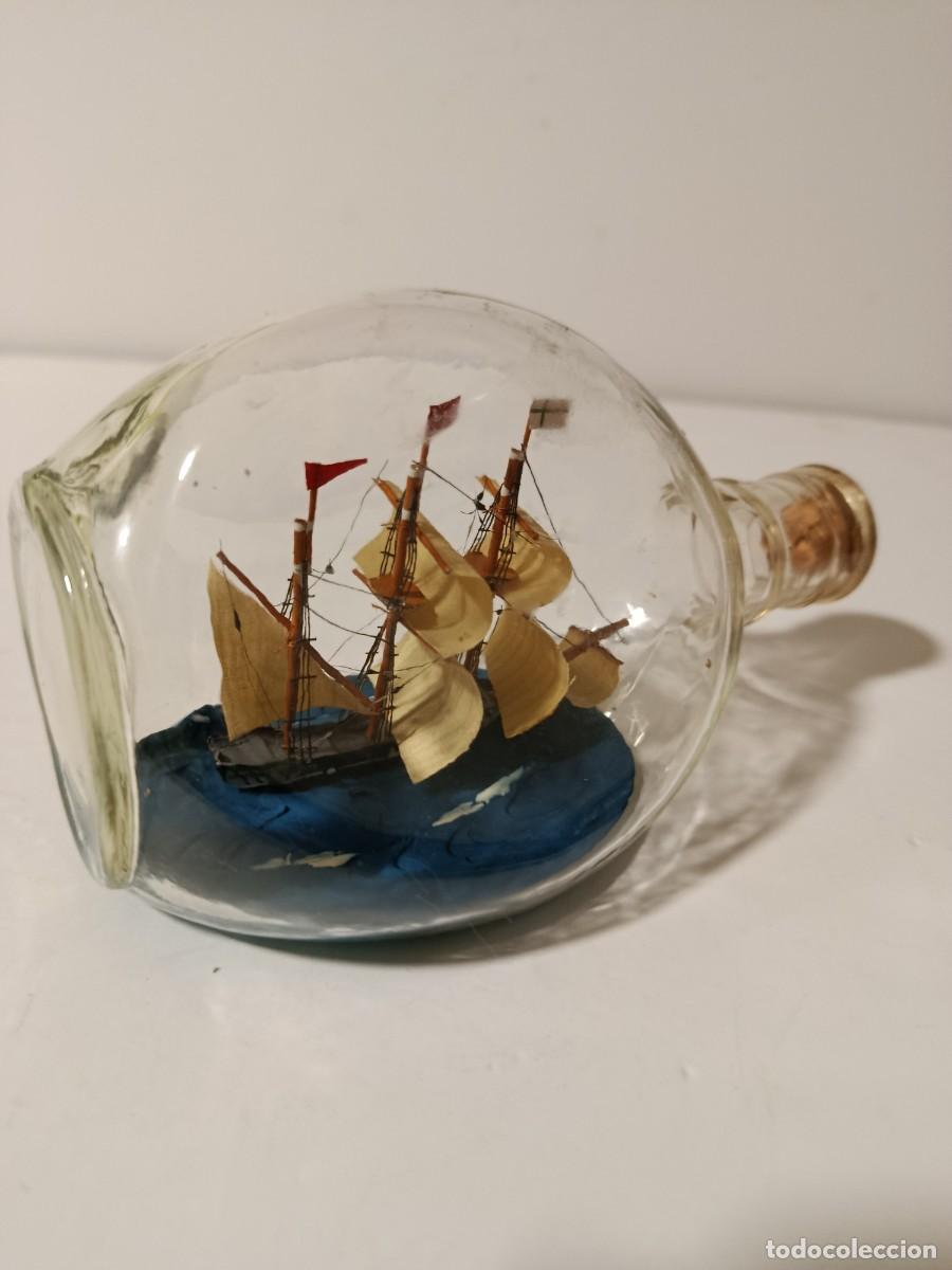 Vintage: BARCO EN BOTELLA DE CRISTAL. - Foto 3