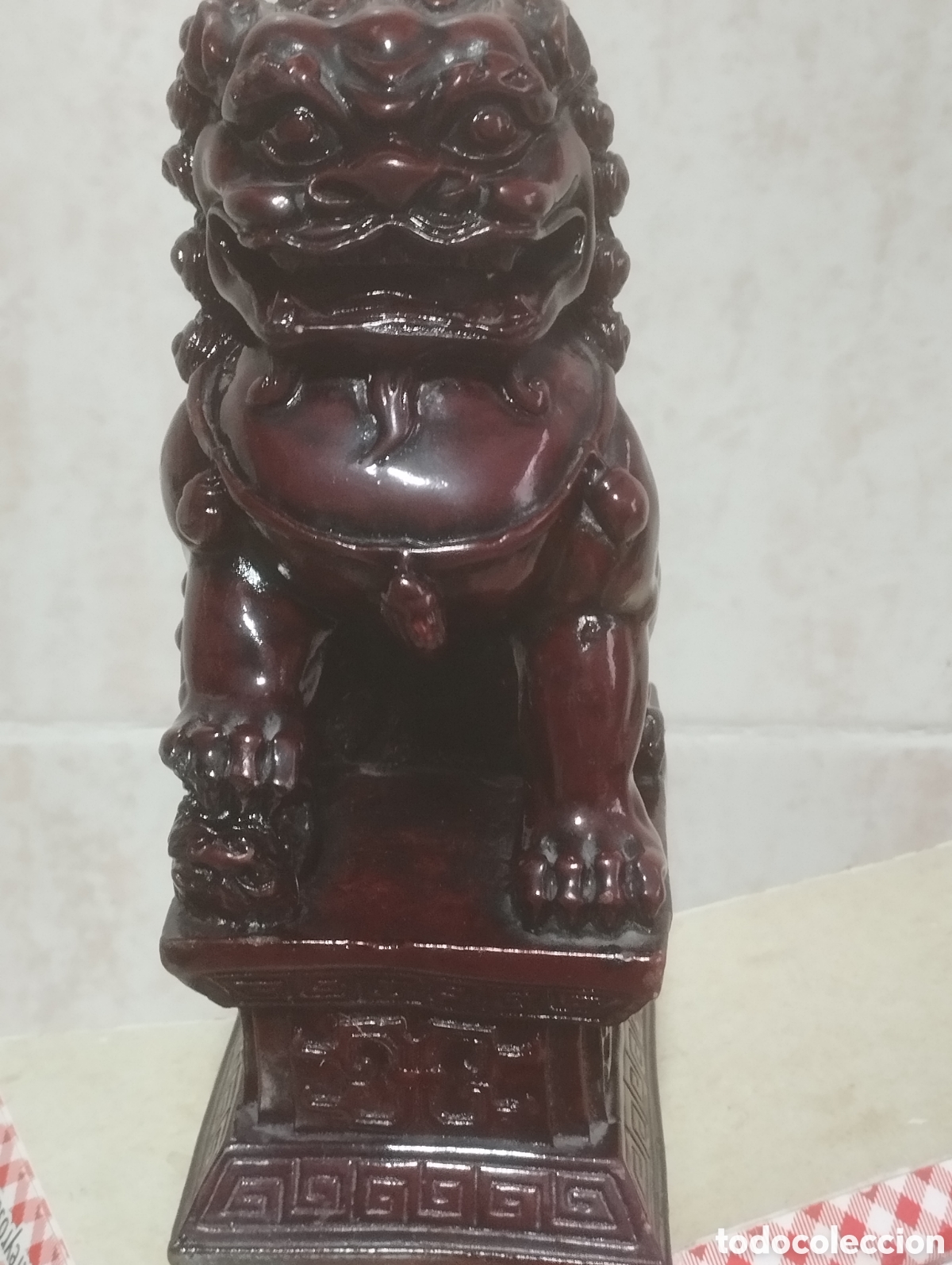 Vintage: LEON FU FOO PERRO GUARDIAN 16 CMS ALTO - Foto 2