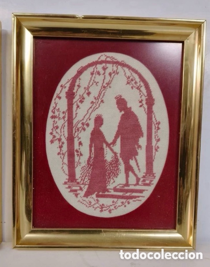 Vintage: Cuadros Punto de Cruz Pareja - Foto 2