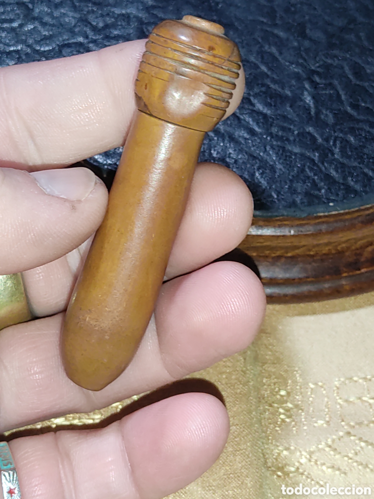 Vintage: Antiguo alfiletero de madera. - Foto 3