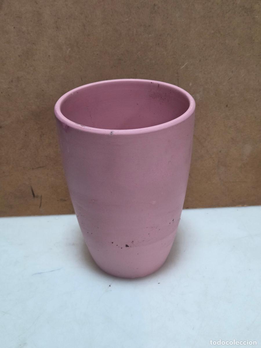 Vintage: maceta de ceramica rosa - Foto 1