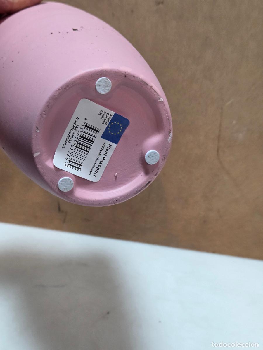 Vintage: maceta de ceramica rosa - Foto 3