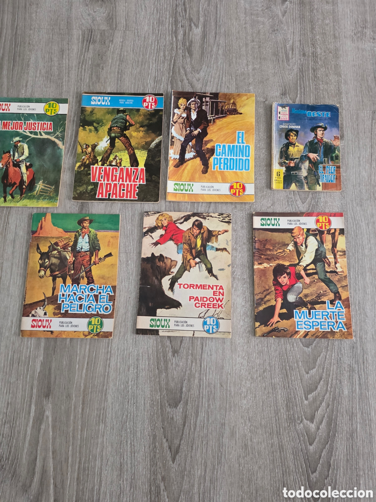 Vintage: lote 7 novelas del oeste sioux 10 pts a&ntilde;os 60-70