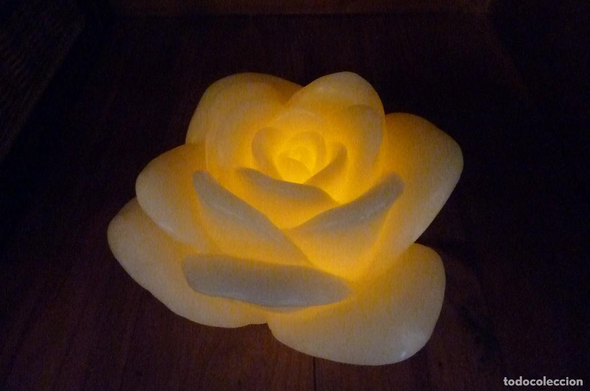 Vintage: Rosa, flor de cera con luz - Foto 8