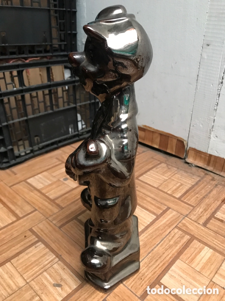 Vintage: Payaso de cer&aacute;mica. Esmalte negro. - Foto 2