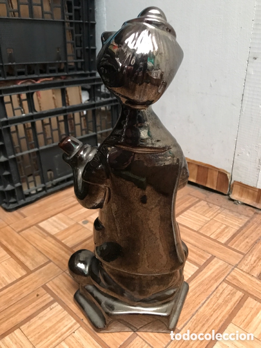 Vintage: Payaso de cer&aacute;mica. Esmalte negro. - Foto 3