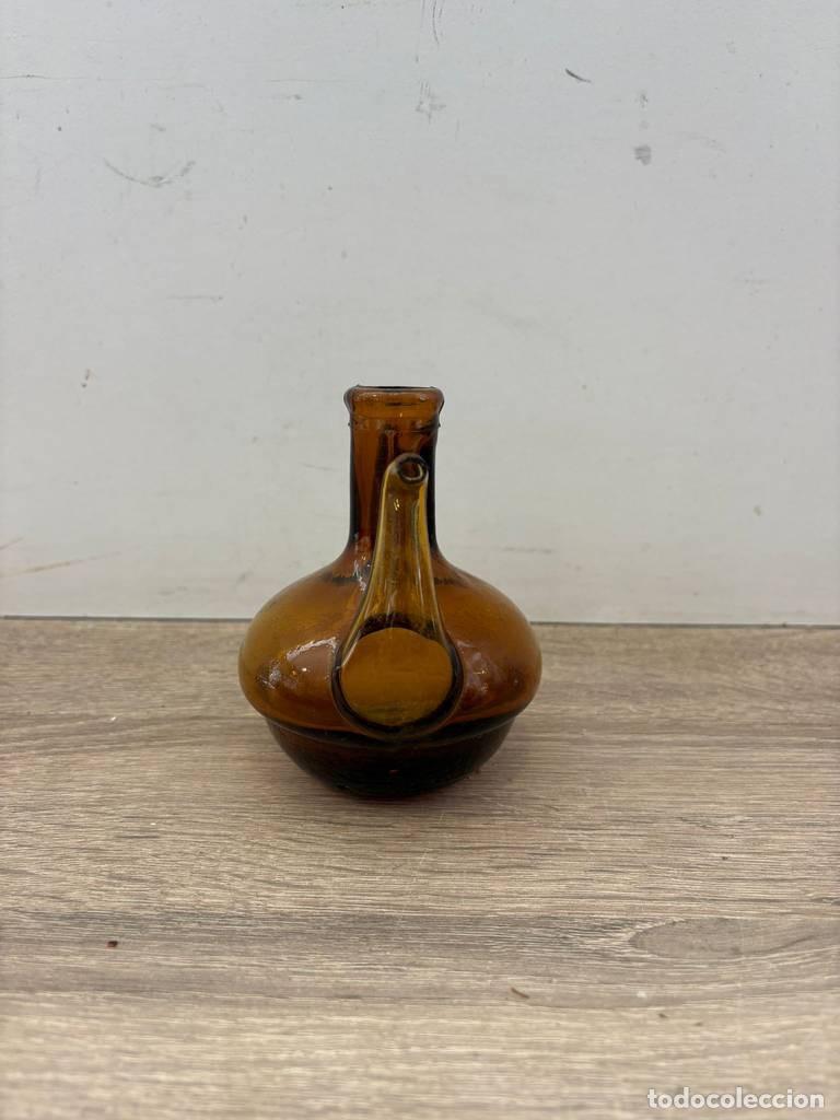Vintage: ACEITERA DE VIDRIO &Aacute;MBAR - Foto 3