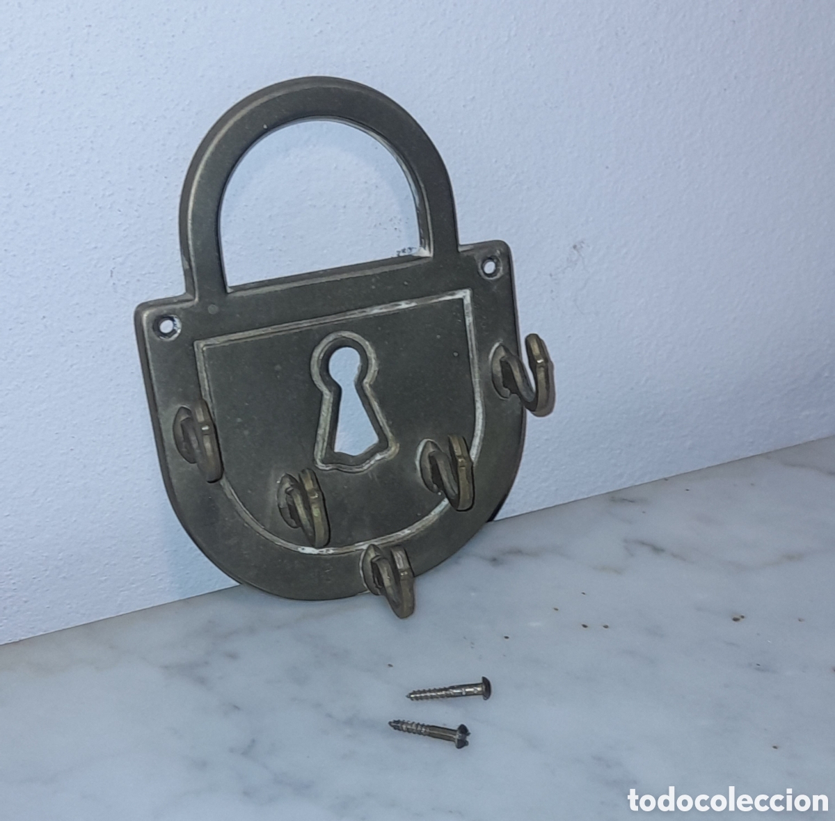 Vintage: Colgador de llaves de bronce - Foto 4
