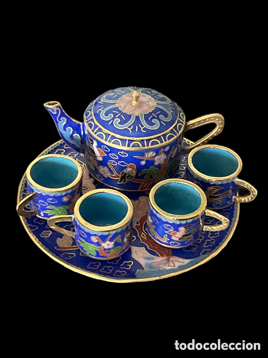 Vintage: Servi&ccedil;o de ch&aacute; em miniatura de Cloisonn&eacute; - Foto 2