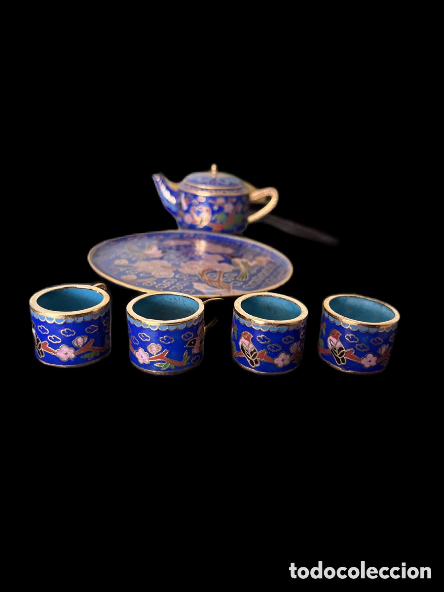 Vintage: Servi&ccedil;o de ch&aacute; em miniatura de Cloisonn&eacute; - Foto 3