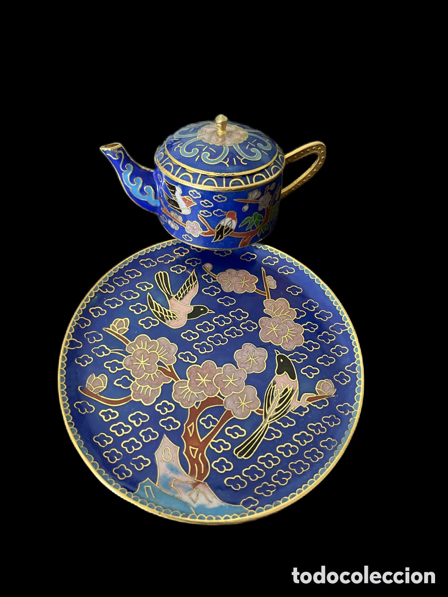 Vintage: Servi&ccedil;o de ch&aacute; em miniatura de Cloisonn&eacute; - Foto 4