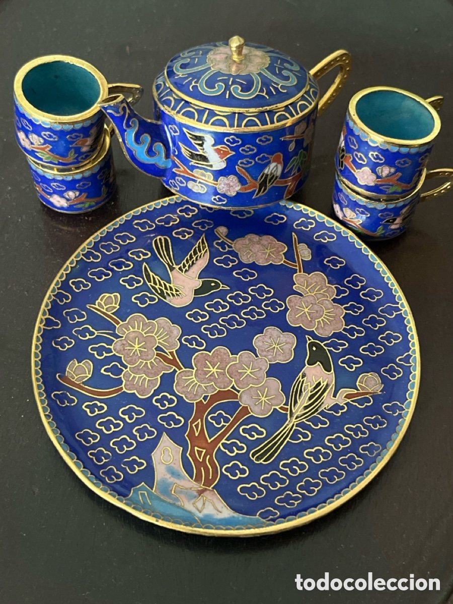 Vintage: Servi&ccedil;o de ch&aacute; em miniatura de Cloisonn&eacute; - Foto 6
