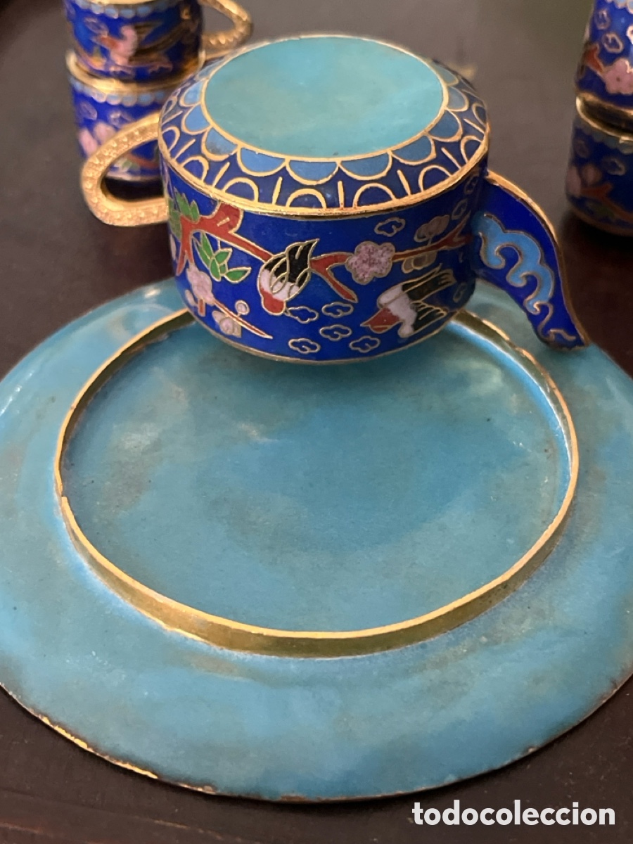 Vintage: Servi&ccedil;o de ch&aacute; em miniatura de Cloisonn&eacute; - Foto 7