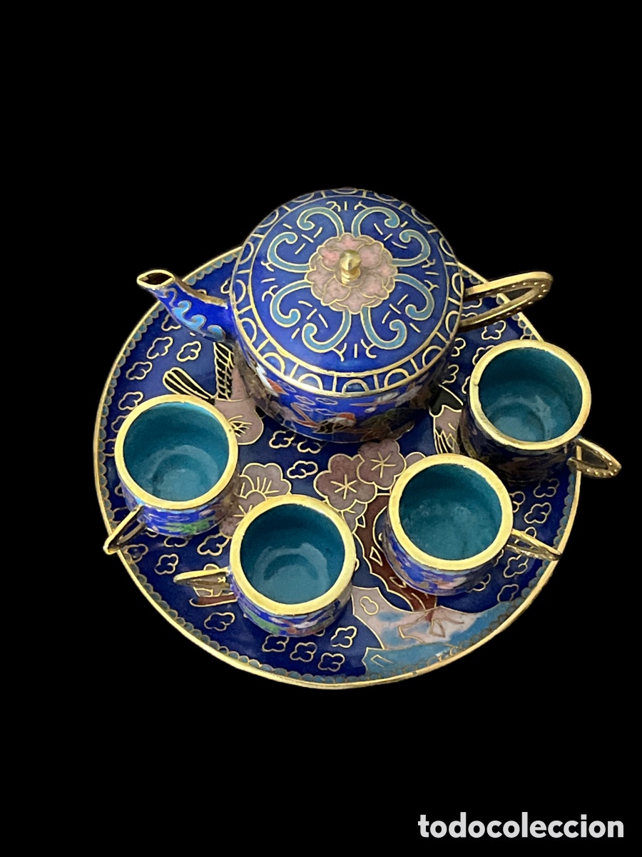 Vintage: Servi&ccedil;o de ch&aacute; em miniatura de Cloisonn&eacute; - Foto 1