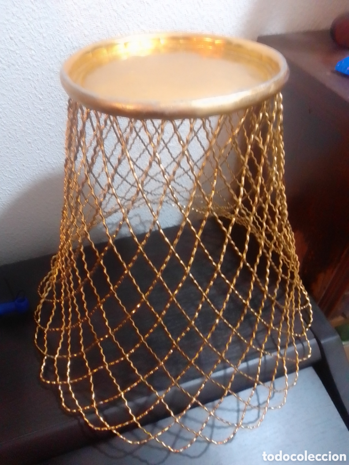 Vintage: Papelera industrial dorada - Foto 4
